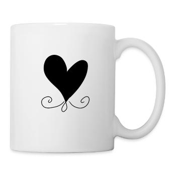 Herz Muster Symbol - Tasse - Weiß - Rechts