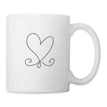 Symbol Herz Muster - Tasse - Weiß - Rechts