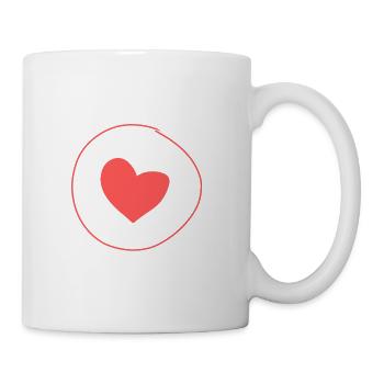 Coeur, Cercle, Symbole, Forme, Amour, Rouge - Mug blanc - blanc - Droite