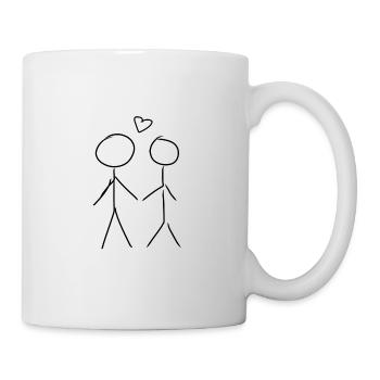 Amoureux amour Couple icône - Mug blanc - blanc - Droite
