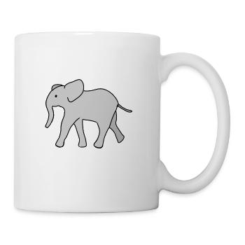 Elefant Symbol Tier Tiere grau - Tasse - Weiß - Rechts