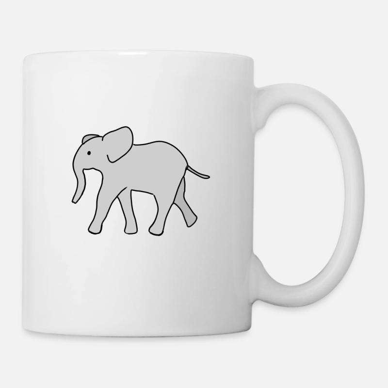 Elefant Symbol Tier Tiere grau - Tasse - Weiß