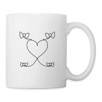 Formes de motif d’arc de cœur - Mug blanc - blanc - Droite