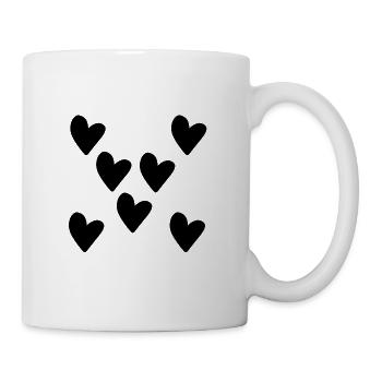 herz herzen muster symbol liebe - Tasse - Weiß - Rechts