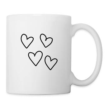 liebe vier herzen herz muster symbol - Tasse - Weiß - Rechts