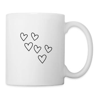 sechs herzen herz muster symbol liebe - Tasse - Weiß - Rechts