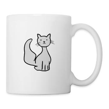 Cat Animal Icon Gray Pet Animals - Mug - white - Right