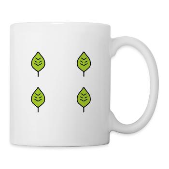 four leaves leaf green nature pattern - Mug - white - Right
