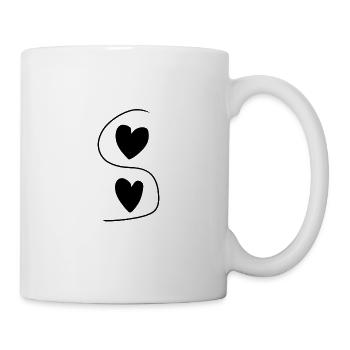 Line Two Hearts Heart Love - Mug - white - Right