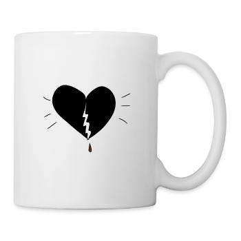 heart broken pain pain - Mug - white - Right
