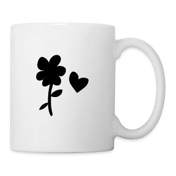 fleur symbole nature plante coeur amour - Mug blanc - blanc - Droite