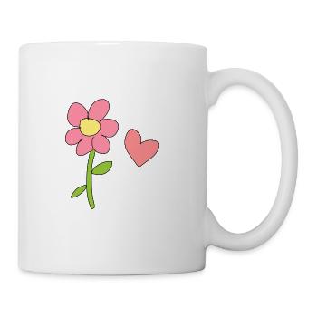 symbole fleur nature plante coeur - Mug blanc - blanc - Droite