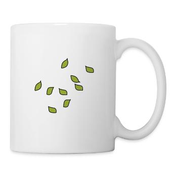 green leaves leaf pattern plants nature - Mug - white - Right