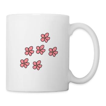 Symbole végétal motif fleur nature rose - Mug blanc - blanc - Droite