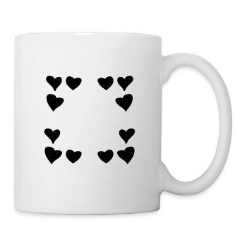 Cadre à motif de coeurs Coeur carré - Mug blanc - blanc - Droite