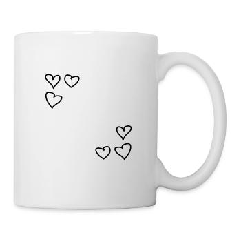 herzen muster rahmen formen herz liebe - Tasse - Weiß - Rechts