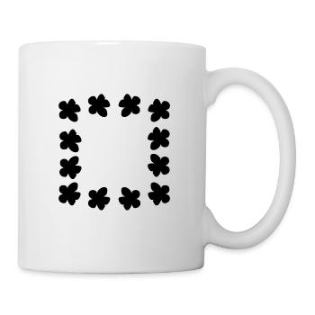 rahmen blumen Blume Pflanzen Symbol Natur - Tasse - Weiß - Rechts