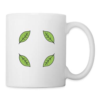 Forme de cadre de feuille Feuilles Nature Vert - Mug blanc - blanc - Droite