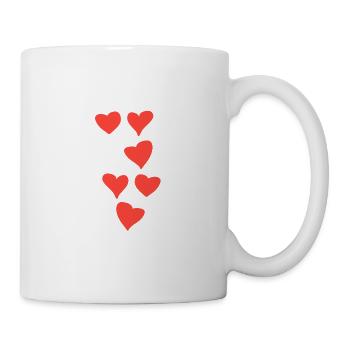 herzen muster herz rot - Tasse - Weiß - Rechts