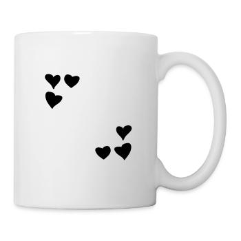 herzen muster rahmen symbol herz liebe - Tasse - Weiß - Rechts