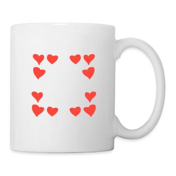 Cadre Motif Coeurs Carré Coeur Rouge - Mug blanc - blanc - Droite
