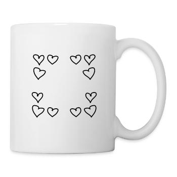 herzen muster rahmen eckig herz liebe - Tasse - Weiß - Rechts