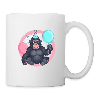 Gorille Anniversaire Bébé - Mug blanc - blanc - Droite