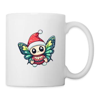 Bande dessinée de Noël papillon - Mug blanc - blanc - Droite