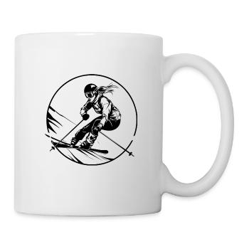 Skiing Skiing Woman - Mug - white - Right