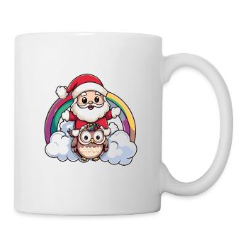 Owl Santa Claus Rainbow - Mug - white - Right