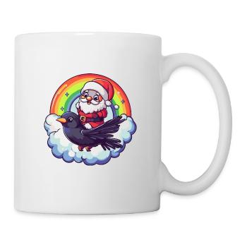 Corbeau Corbeau Père Noël Arc-en-ciel - Mug blanc - blanc - Droite