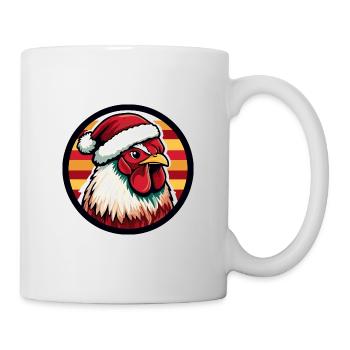Hahn Weihnachten X-Mas - Tasse - Weiß - Rechts