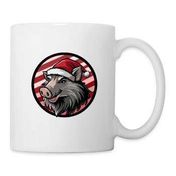 Pig Christmas X-Mas Wild Boar - Mug - white - Right
