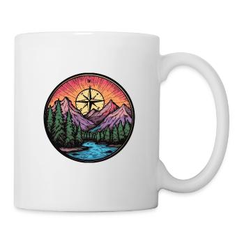 Berge Kompass Landschaft - Tasse - Weiß - Rechts