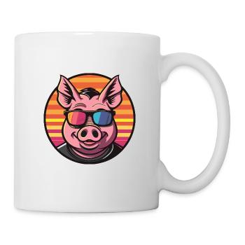 Cochon Bande Dessinée Été Cool - Mug blanc - blanc - Droite