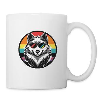 Wolf Comic Cool Sommer - Tasse - Weiß - Rechts
