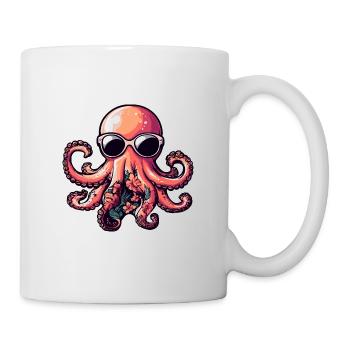 Octopus Bande dessinée Holiday - Mug blanc - blanc - Droite