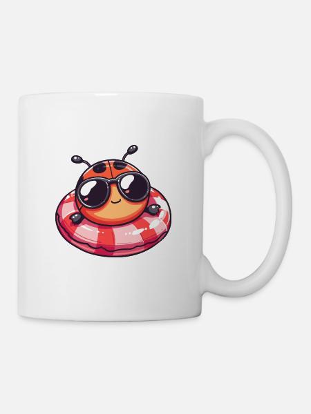 Marienkäfer Comic Cool - Tasse - Weiß