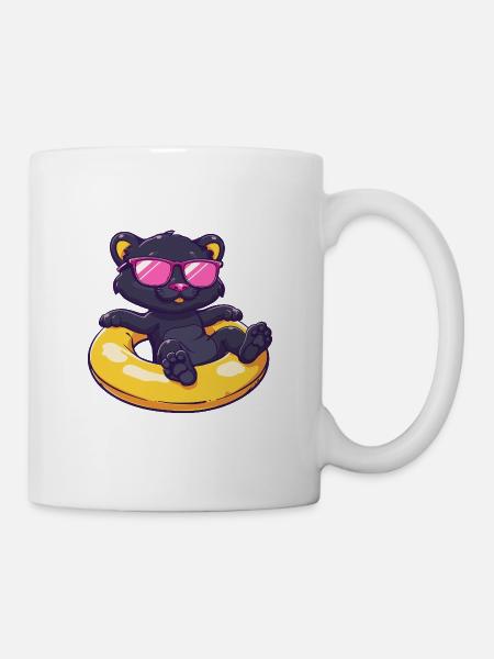 Panthère Bande Dessinée Cool - Mug blanc - blanc