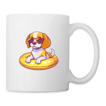Beagle Hund Comic Cool - Tasse - Weiß - Rechts