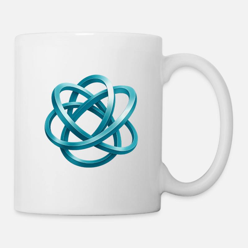 Motif de noeud tressé bleu - Mug blanc - blanc