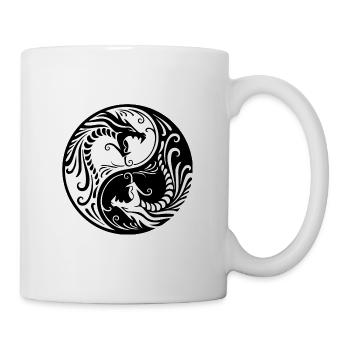 Drache Yin Yang - Tasse - Weiß - Rechts