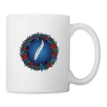 Feather in a Flower Wreath | Magic for Authors - Mug - white - Right