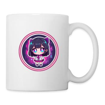 Neon Chibi in Cyber City - Mug - white - Right