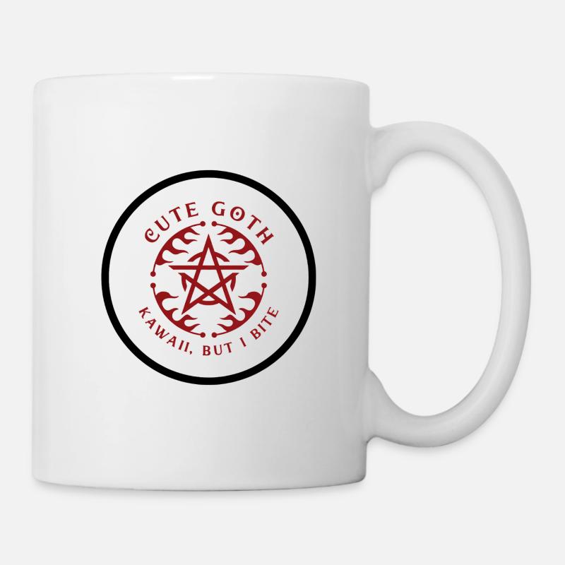 Emblème gothique mignon du pentagramme - Mug blanc - blanc
