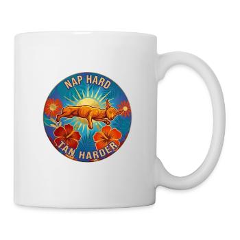 Nap Hard Tan Harder  Tropical - Mug blanc - blanc - Droite