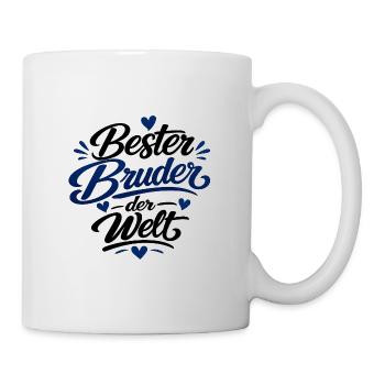 Bester Bruder der Welt – Schriftzug - Tasse - Weiß - Rechts