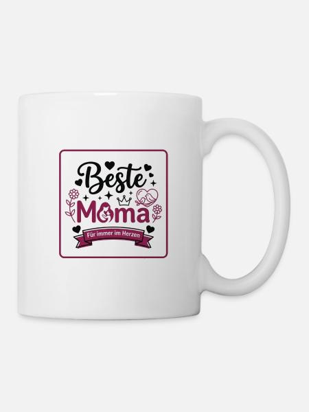 Beste Mom: Für immer im Herzen - Tasse - Weiß