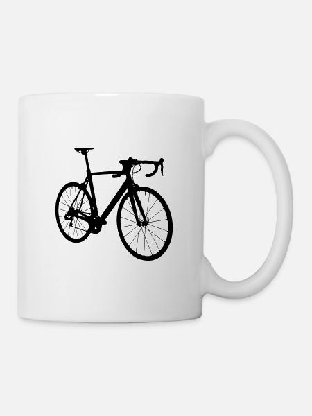 Motif de vélo de route comme cadeau pour les cyclistes - Mug blanc - blanc