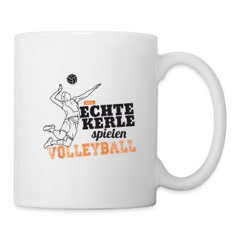 Echte Kerle Volleyball HARIZ Sport Kind Herren - Tasse - Weiß - Rechts